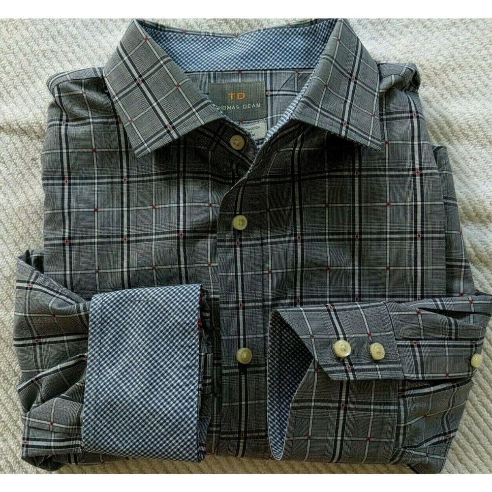 Thomas Dean Shirt XL Contrast Flip Cuff